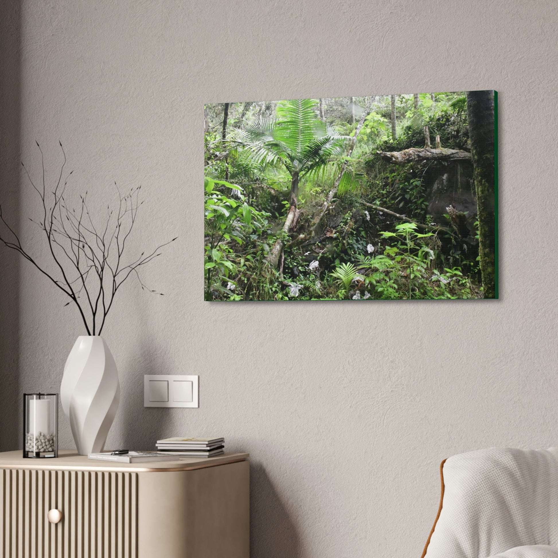 Canvas Stretched - Forest@Home - El Yunque - A common sight after storms - chaotic streams in formation and decaying trees - Tradewinds - Green Forest Home