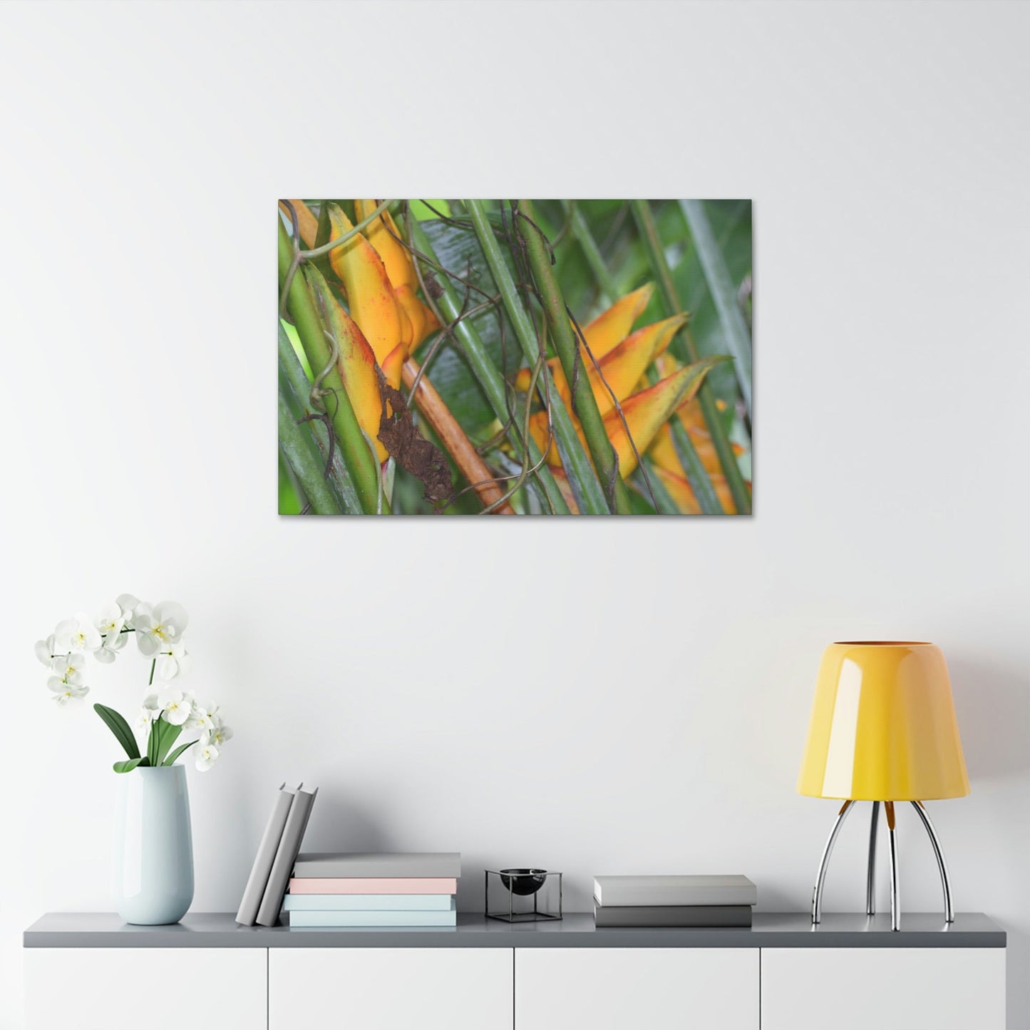 Canvas Stretched - Forest@Home - El Yunque - Heliconia flowers (non native to EYNF) in PR 191 closed - Green Forest Home