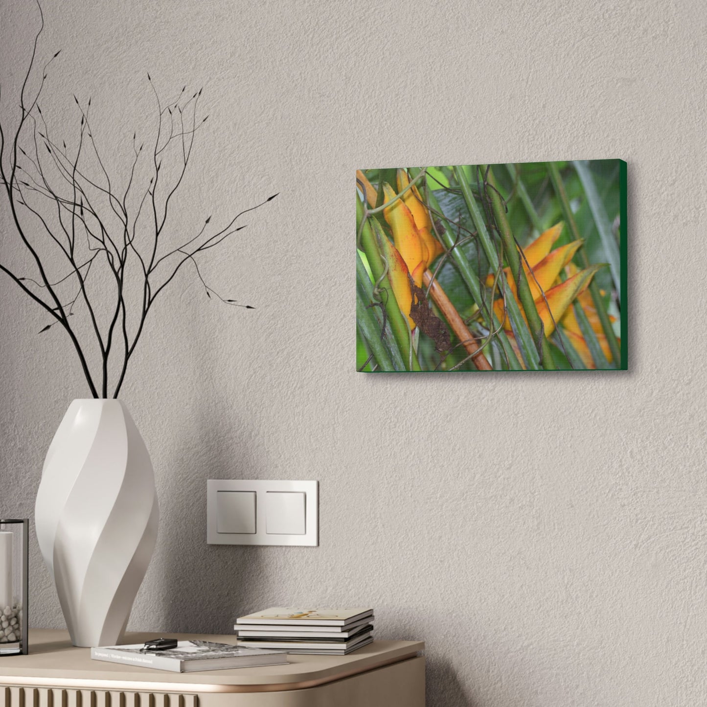 Canvas Stretched - Forest@Home - El Yunque - Heliconia flowers (non native to EYNF) in PR 191 closed - Green Forest Home