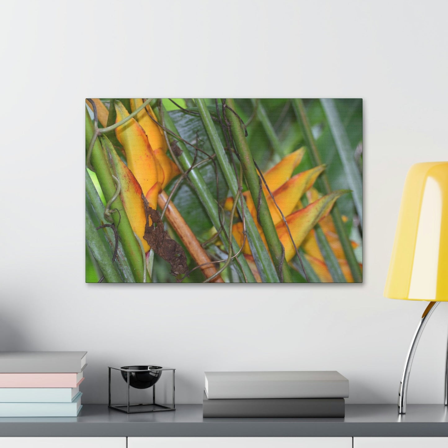Canvas Stretched - Forest@Home - El Yunque - Heliconia flowers (non native to EYNF) in PR 191 closed - Green Forest Home
