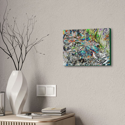 Canvas Stretched - Forest@Home - El Yunque - Modified color curve of fallen Yagrumo leaves - a color madness - Tradewinds trail - Green Forest Home