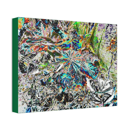 Canvas Stretched - Forest@Home - El Yunque - Modified color curve of fallen Yagrumo leaves - a color madness - Tradewinds trail - Green Forest Home