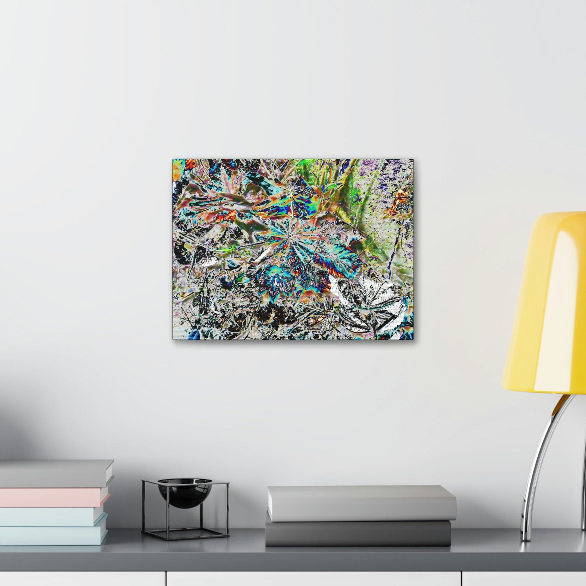 Canvas Stretched - Forest@Home - El Yunque - Modified color curve of fallen Yagrumo leaves - a color madness - Tradewinds trail - Green Forest Home