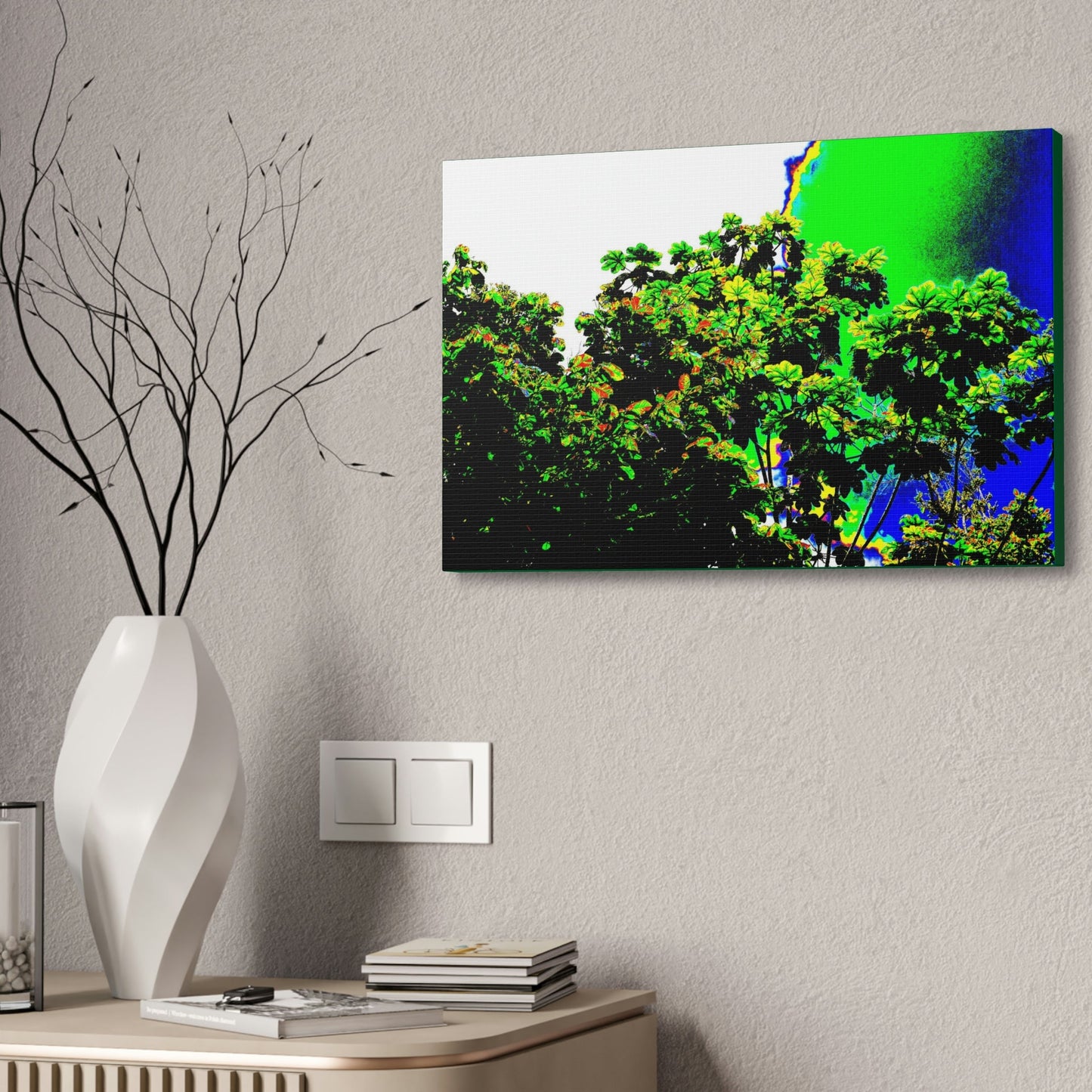 Canvas Stretched - Forest@Home - El Yunque National Forest - Recovering from Hurricane Maria - a Yagrumo tree grows after the storm - Green Forest Home