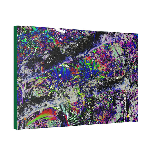 Canvas Stretched - Forest@Home - El Yunque National Forest Recovering from Hurricane Maria - Jumble of tree, bromeliads and palms color mod - Green Forest Home