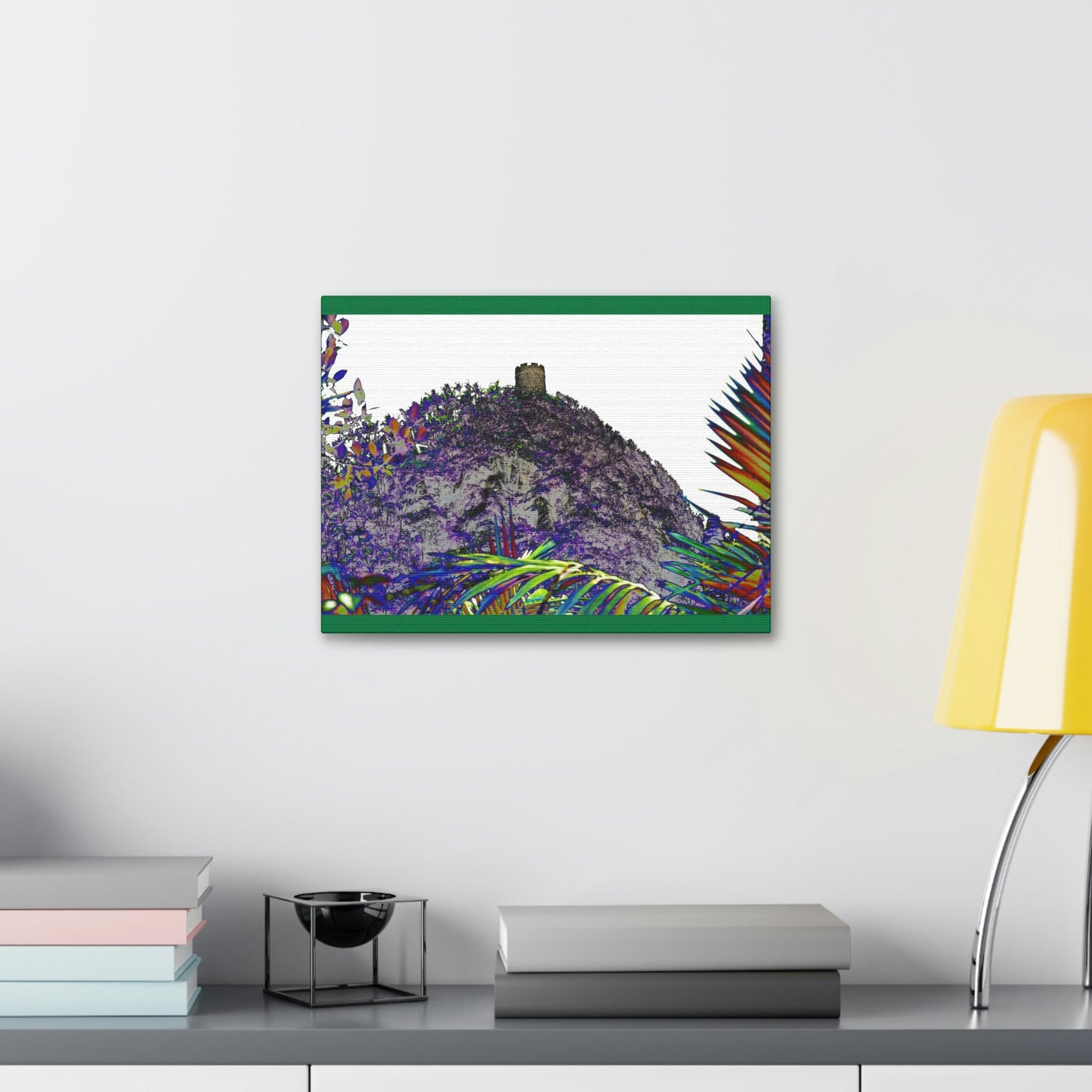 Canvas Stretched - Forest@Home - El Yunque National Forest - Recovering from Hurricane Maria - Mt Britton peak & tower - color modified - Green Forest Home