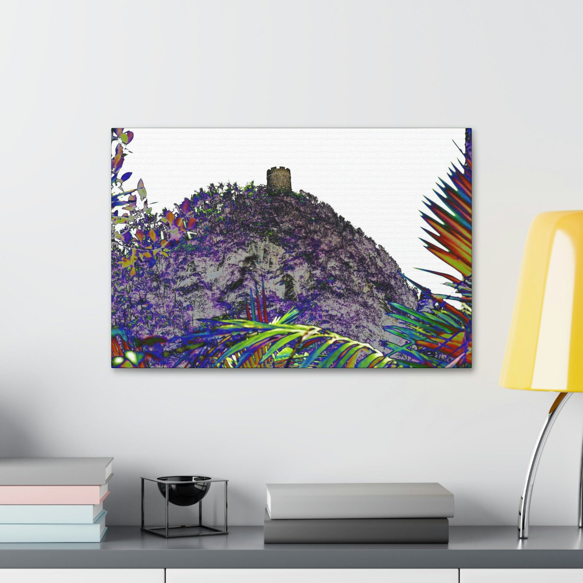 Canvas Stretched - Forest@Home - El Yunque National Forest - Recovering from Hurricane Maria - Mt Britton peak & tower - color modified - Green Forest Home