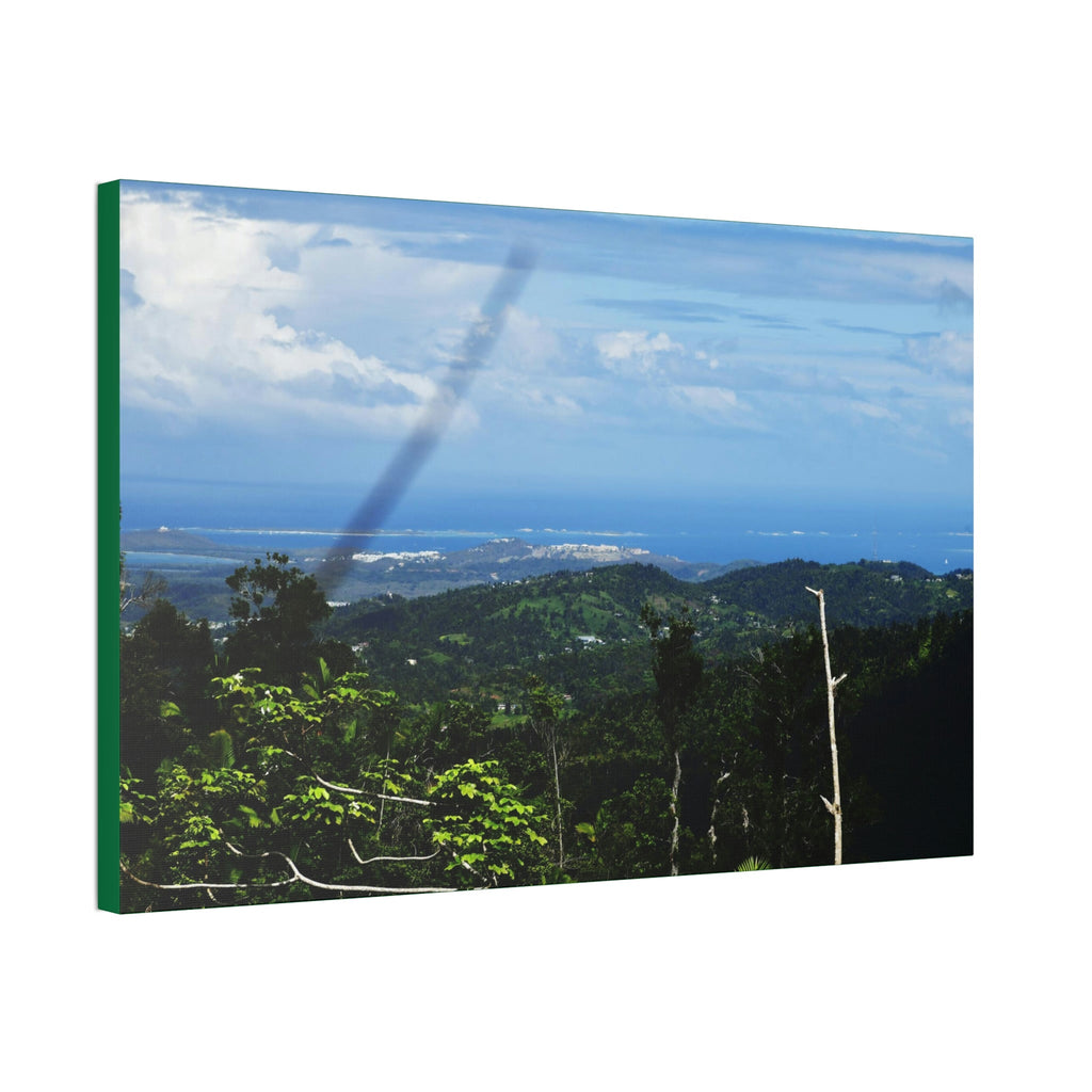 Canvas Stretched - Forest@Home - El Yunque National Forest - Recovering from Hurricane Maria - Sea view from PR 191 and decimated forest - Green Forest Home