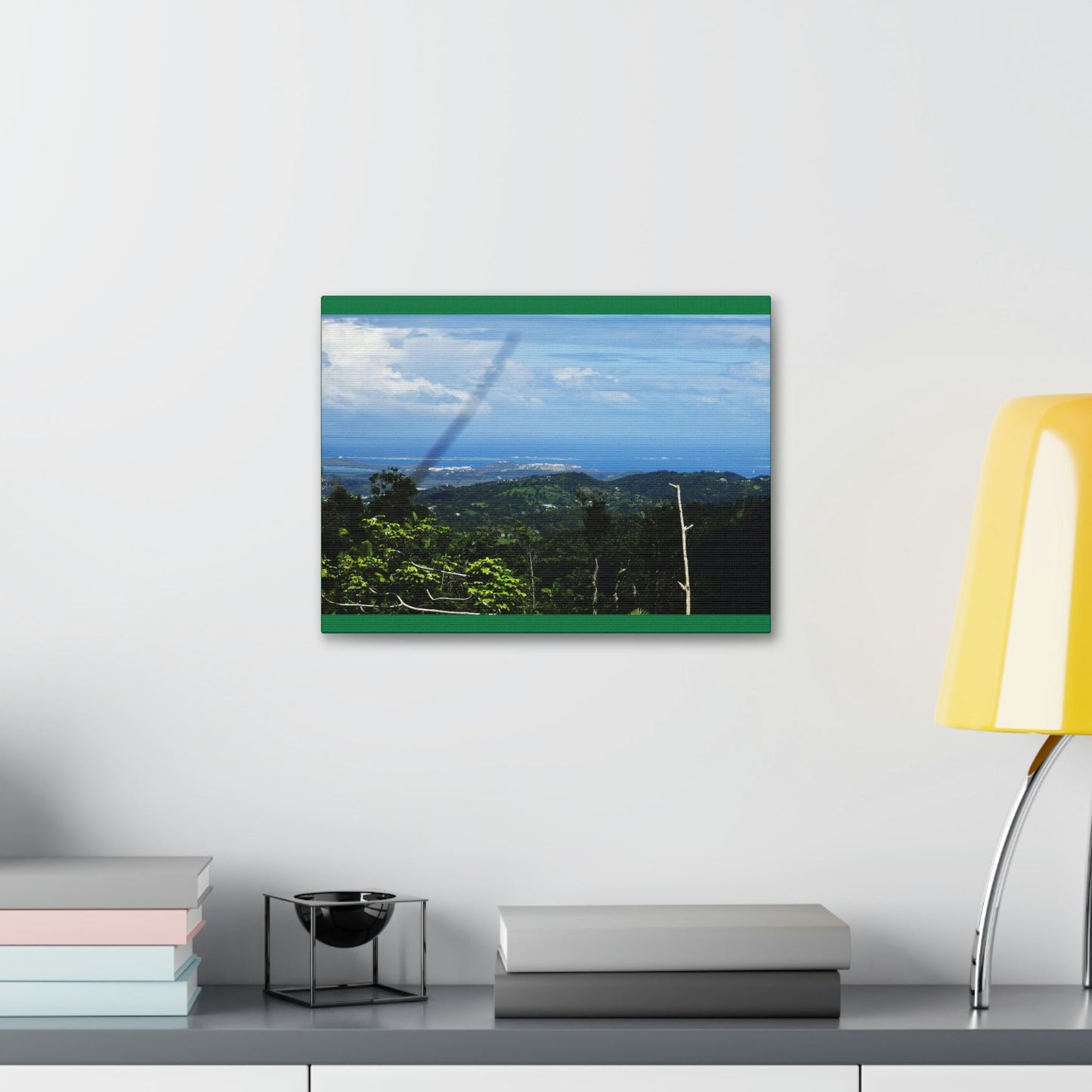 Canvas Stretched - Forest@Home - El Yunque National Forest - Recovering from Hurricane Maria - Sea view from PR 191 and decimated forest - Green Forest Home