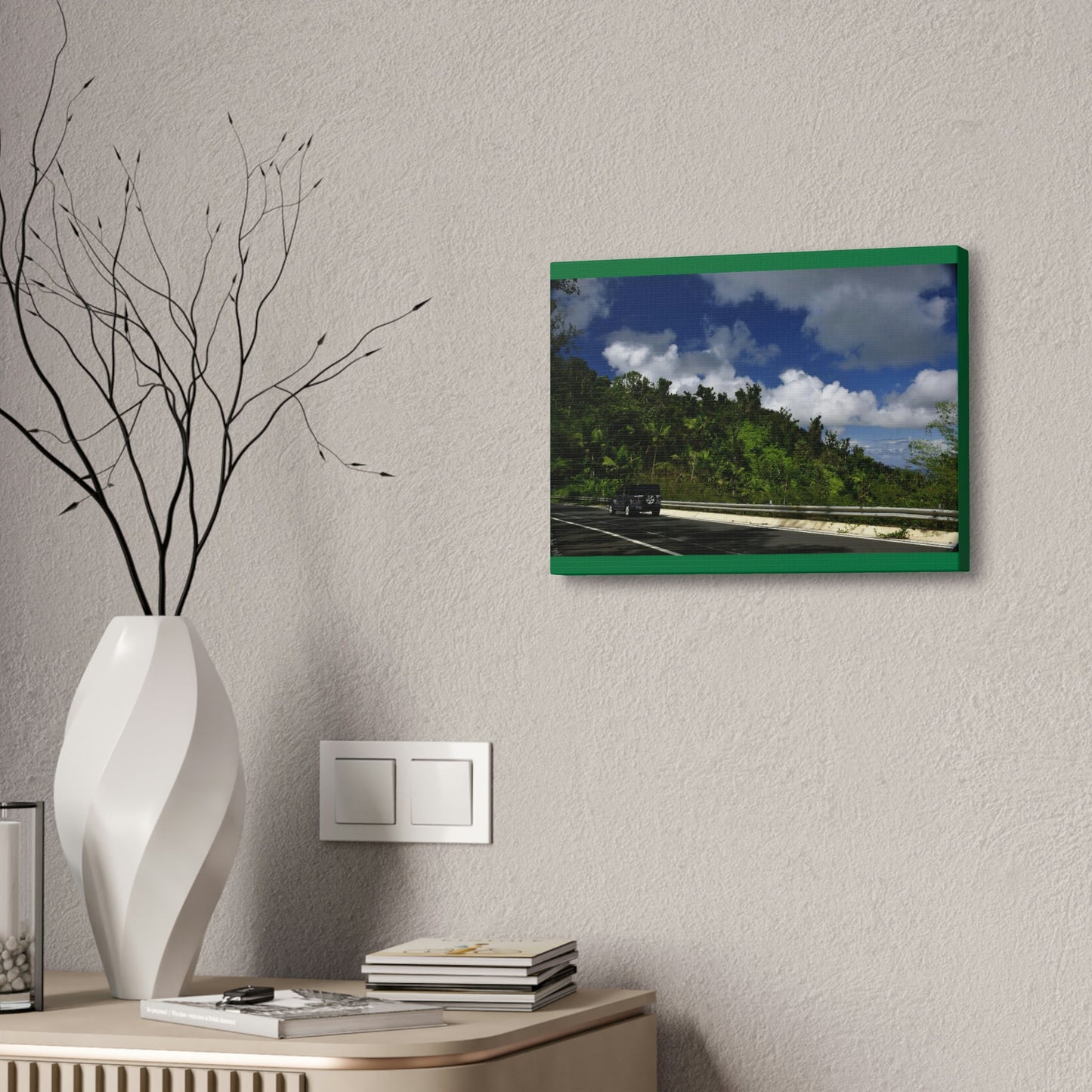 Canvas Stretched - Forest@Home - El Yunque National Forest Recovering from Hurricane Maria - Visitors enjoy the views of PR 191 road - Green Forest Home
