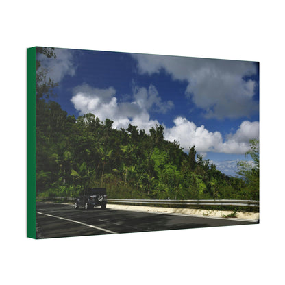 Canvas Stretched - Forest@Home - El Yunque National Forest Recovering from Hurricane Maria - Visitors enjoy the views of PR 191 road - Green Forest Home