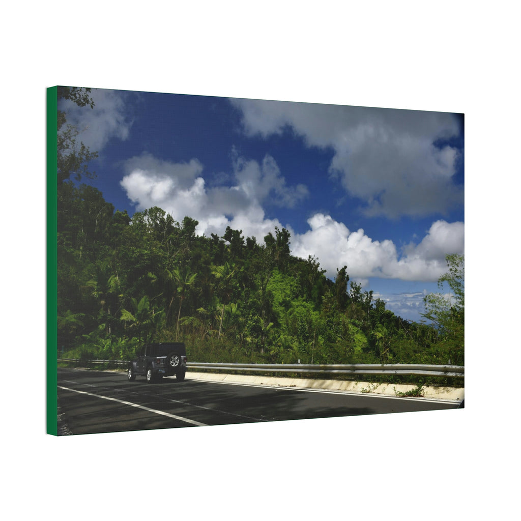 Canvas Stretched - Forest@Home - El Yunque National Forest Recovering from Hurricane Maria - Visitors enjoy the views of PR 191 road - Green Forest Home