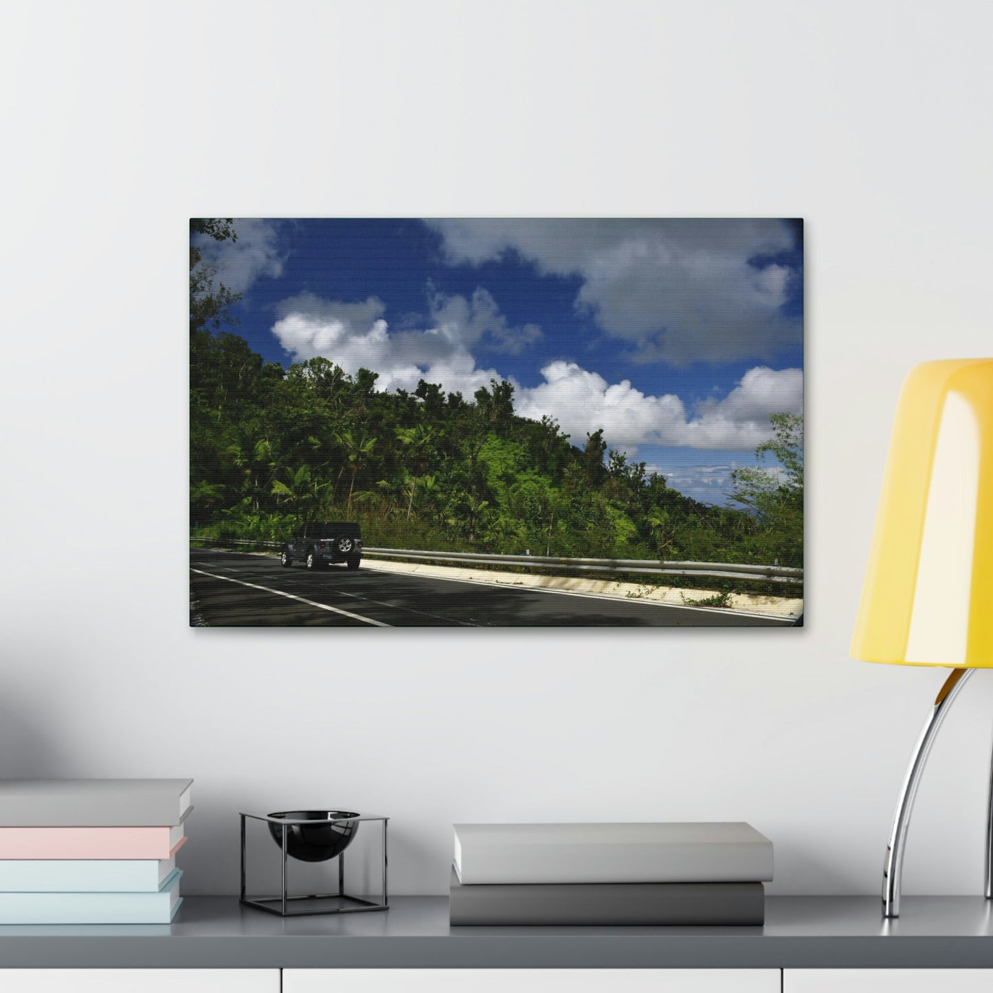 Canvas Stretched - Forest@Home - El Yunque National Forest Recovering from Hurricane Maria - Visitors enjoy the views of PR 191 road - Green Forest Home