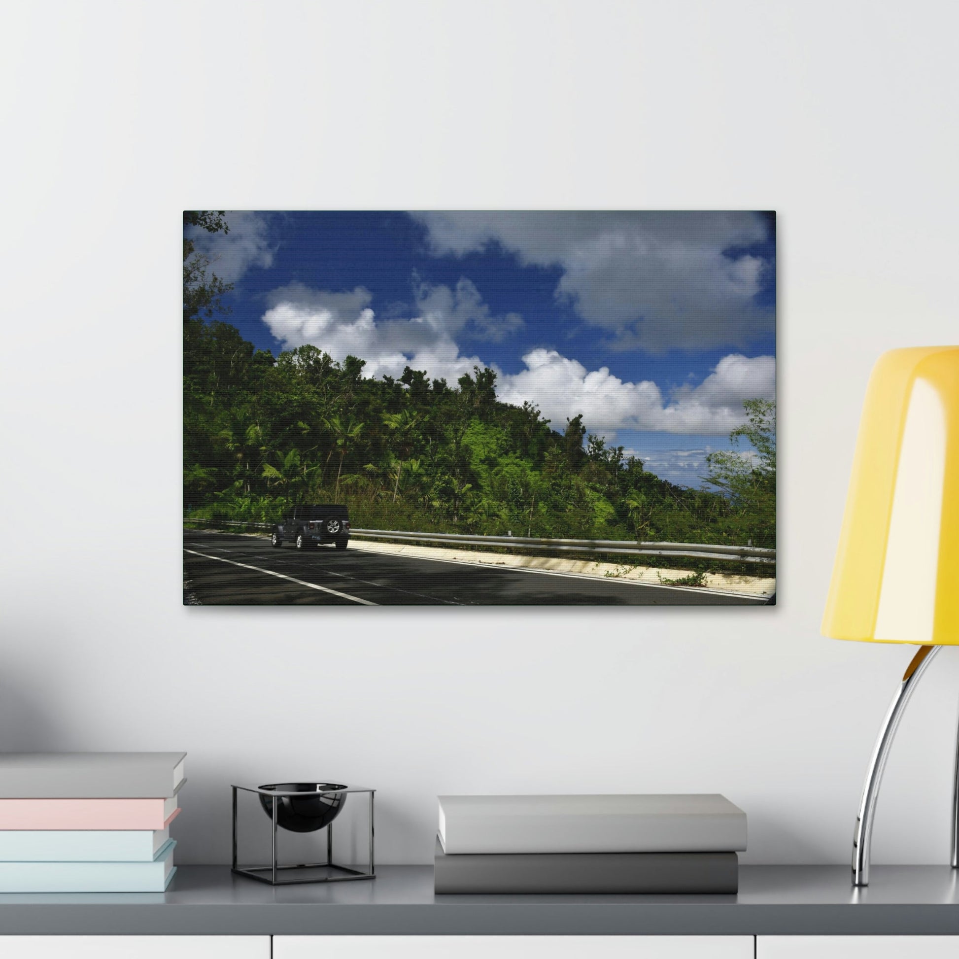 Canvas Stretched - Forest@Home - El Yunque National Forest Recovering from Hurricane Maria - Visitors enjoy the views of PR 191 road - Green Forest Home
