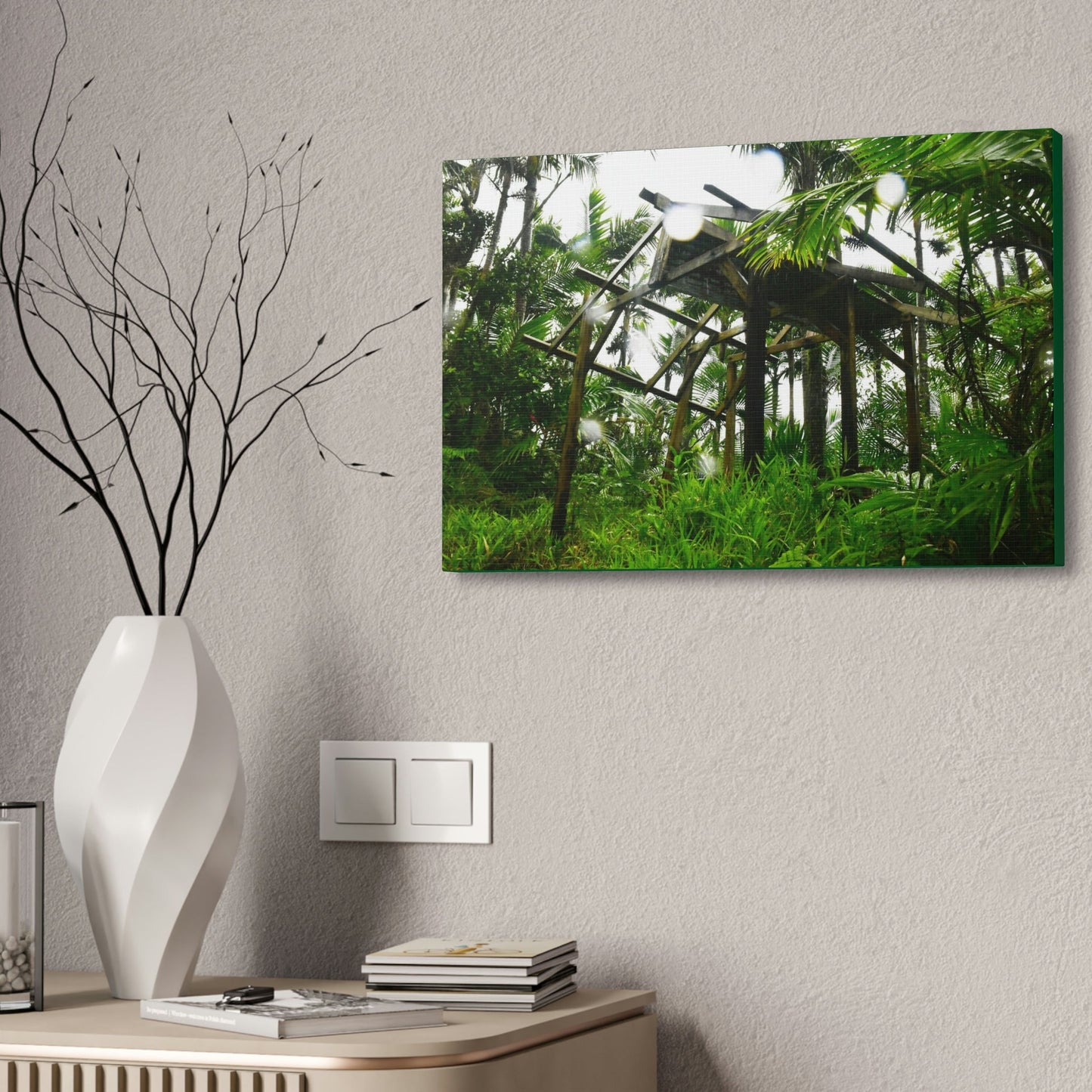 Canvas Stretched - Forest@Home - El Yunque - Recovering from Hurricane Maria - 3rd Shelter destroyed by Maria - Tradewinds - Green Forest Home