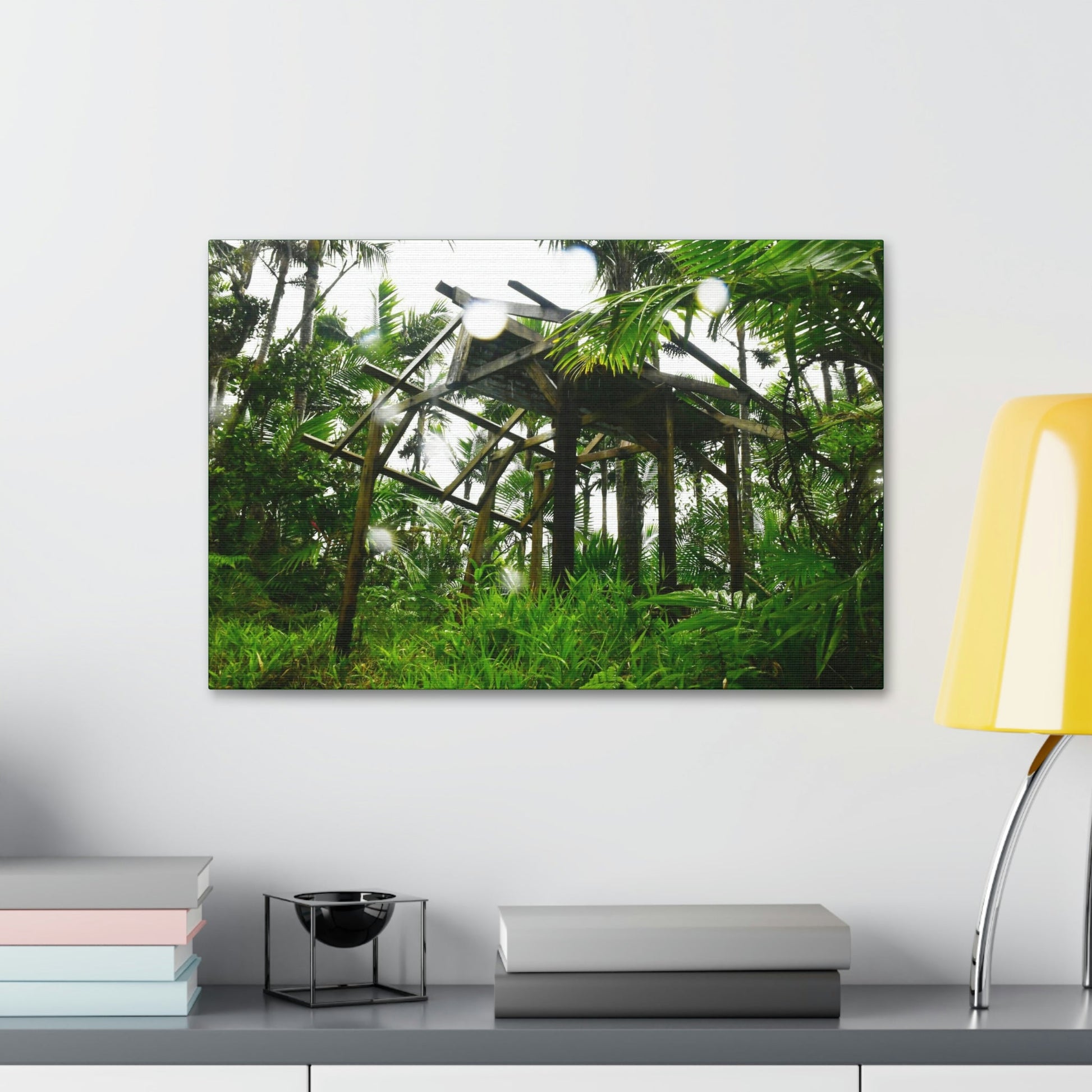 Canvas Stretched - Forest@Home - El Yunque - Recovering from Hurricane Maria - 3rd Shelter destroyed by Maria - Tradewinds - Green Forest Home
