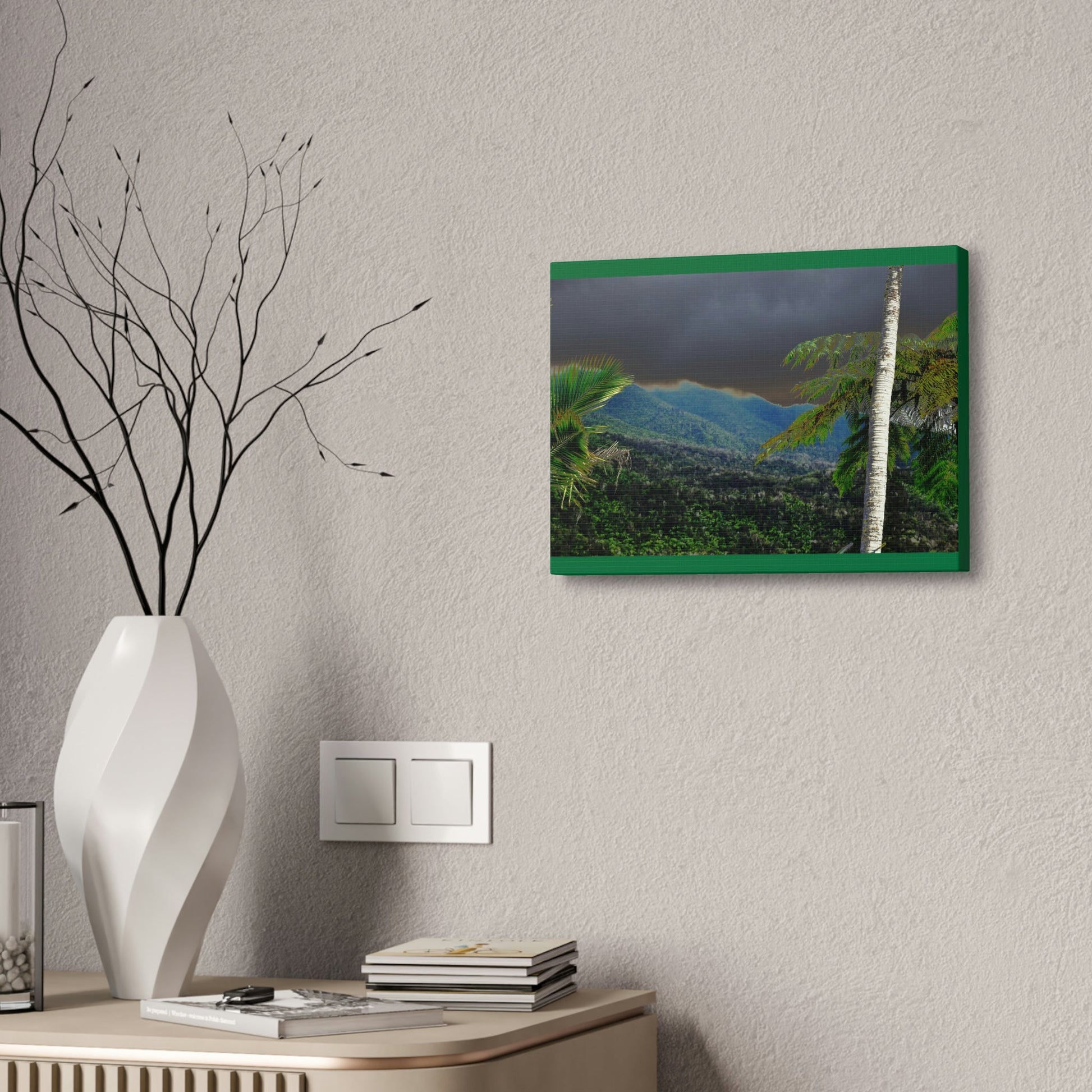 Canvas Stretched - Forest@Home - El Yunque - Recovering from Hurricane Maria - Broad view of the East peak from closed PR 191 - Green Forest Home
