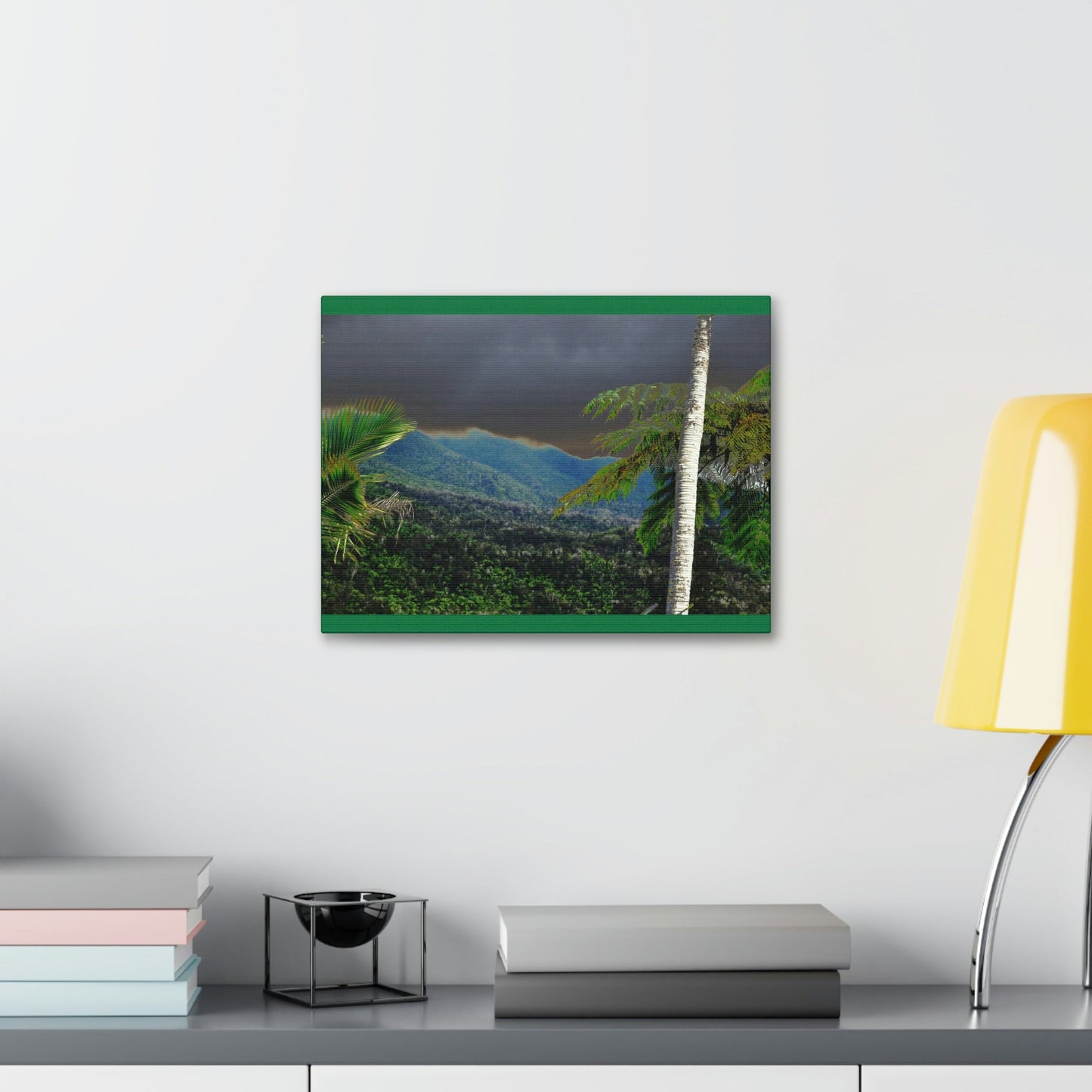 Canvas Stretched - Forest@Home - El Yunque - Recovering from Hurricane Maria - Broad view of the East peak from closed PR 191 - Green Forest Home