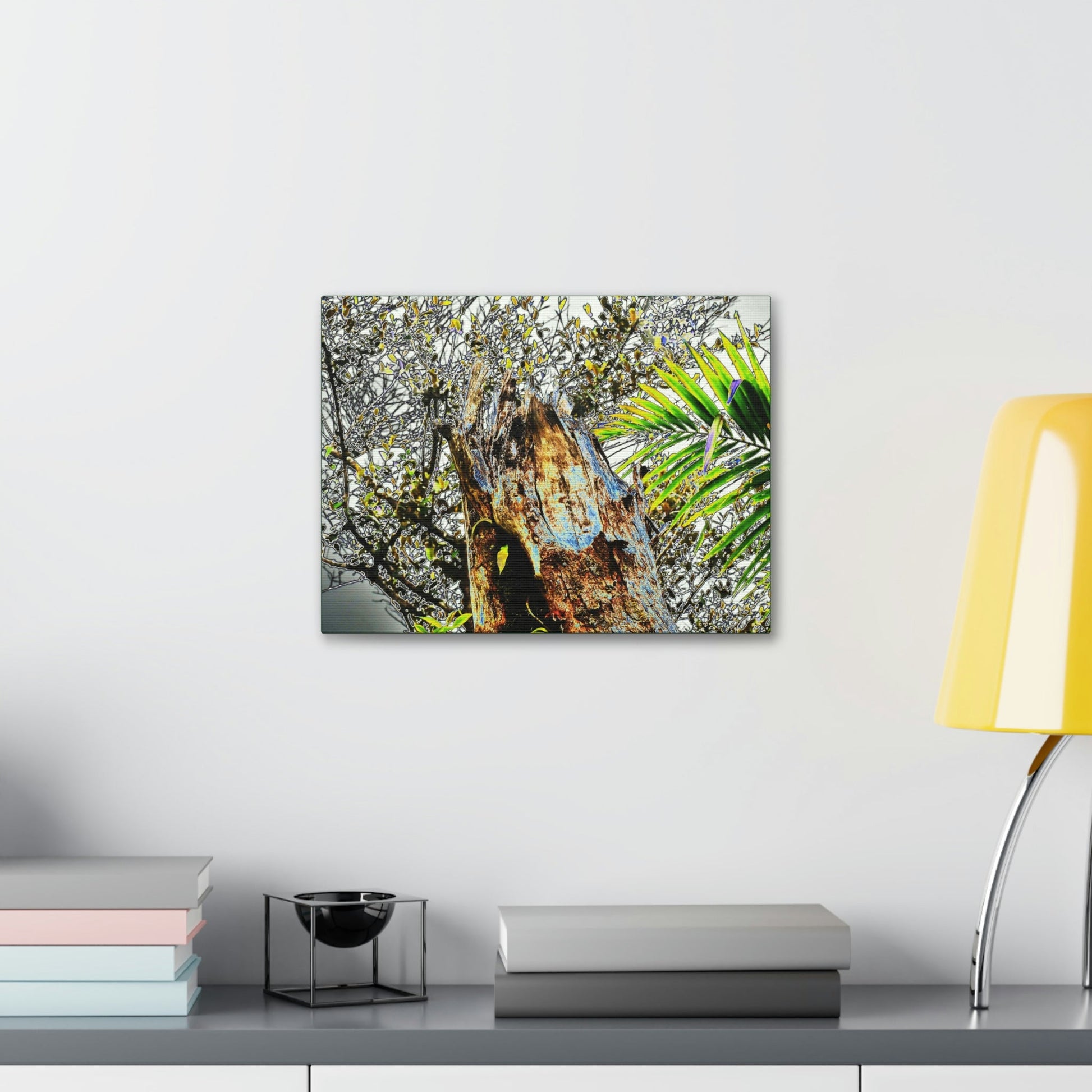 Canvas Stretched - Forest@Home - El Yunque - Recovering from Hurricane Maria - Color mod enhances Tree broken by Maria - Tradewinds trail - Green Forest Home