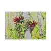 Canvas Stretched - Forest@Home - El Yunque - Recovering from Hurricane Maria - Color modified Red Bromeliads in a Sierra Palm forest - Green Forest Home