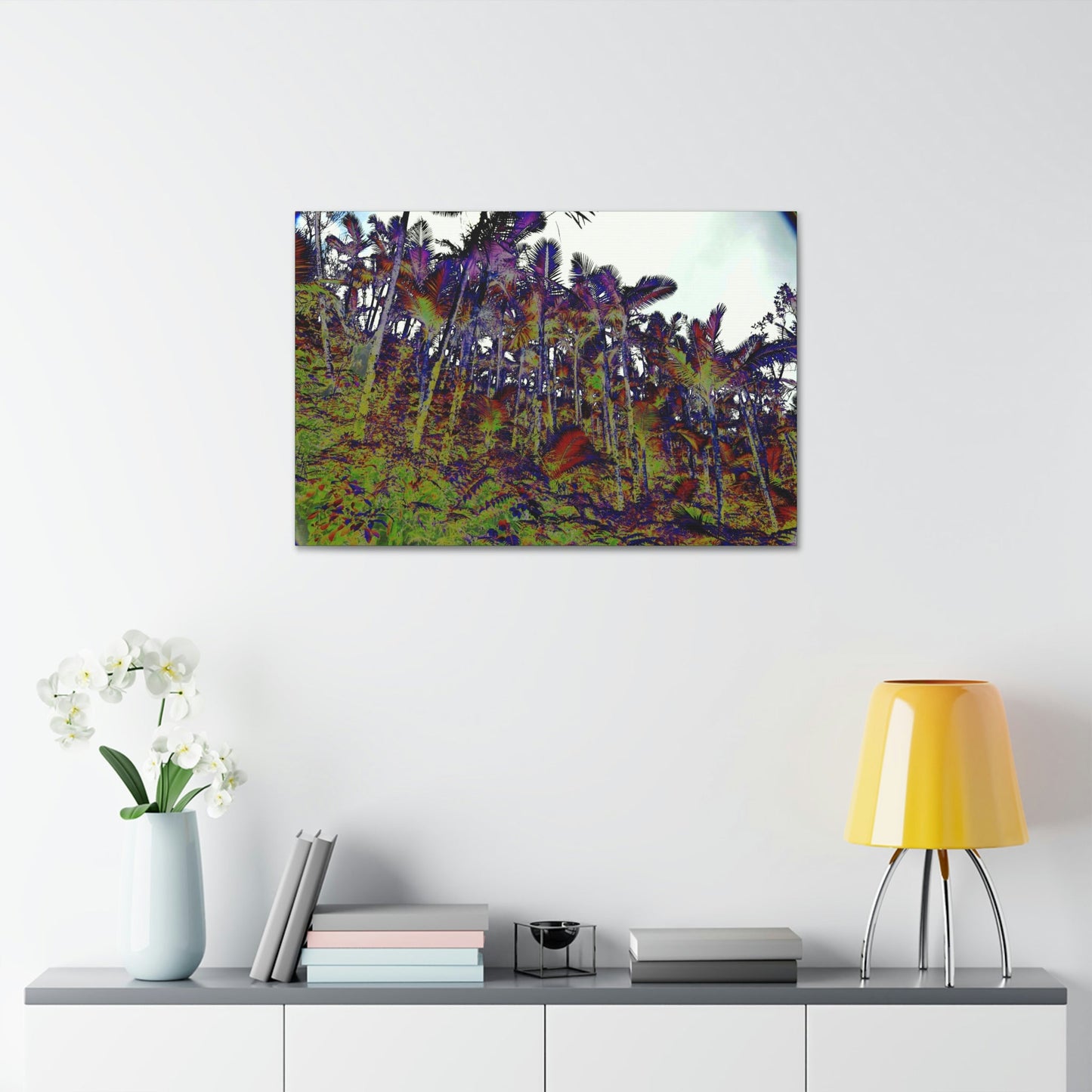 Canvas Stretched - Forest@Home - El Yunque - Recovering from Hurricane Maria - Color modified view of the Sierra Palm forest - Green Forest Home