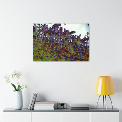 Canvas Stretched - Forest@Home - El Yunque - Recovering from Hurricane Maria - Color modified view of the Sierra Palm forest - Green Forest Home