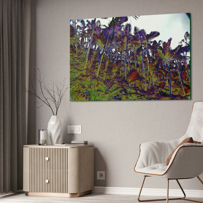 Canvas Stretched - Forest@Home - El Yunque - Recovering from Hurricane Maria - Color modified view of the Sierra Palm forest - Green Forest Home
