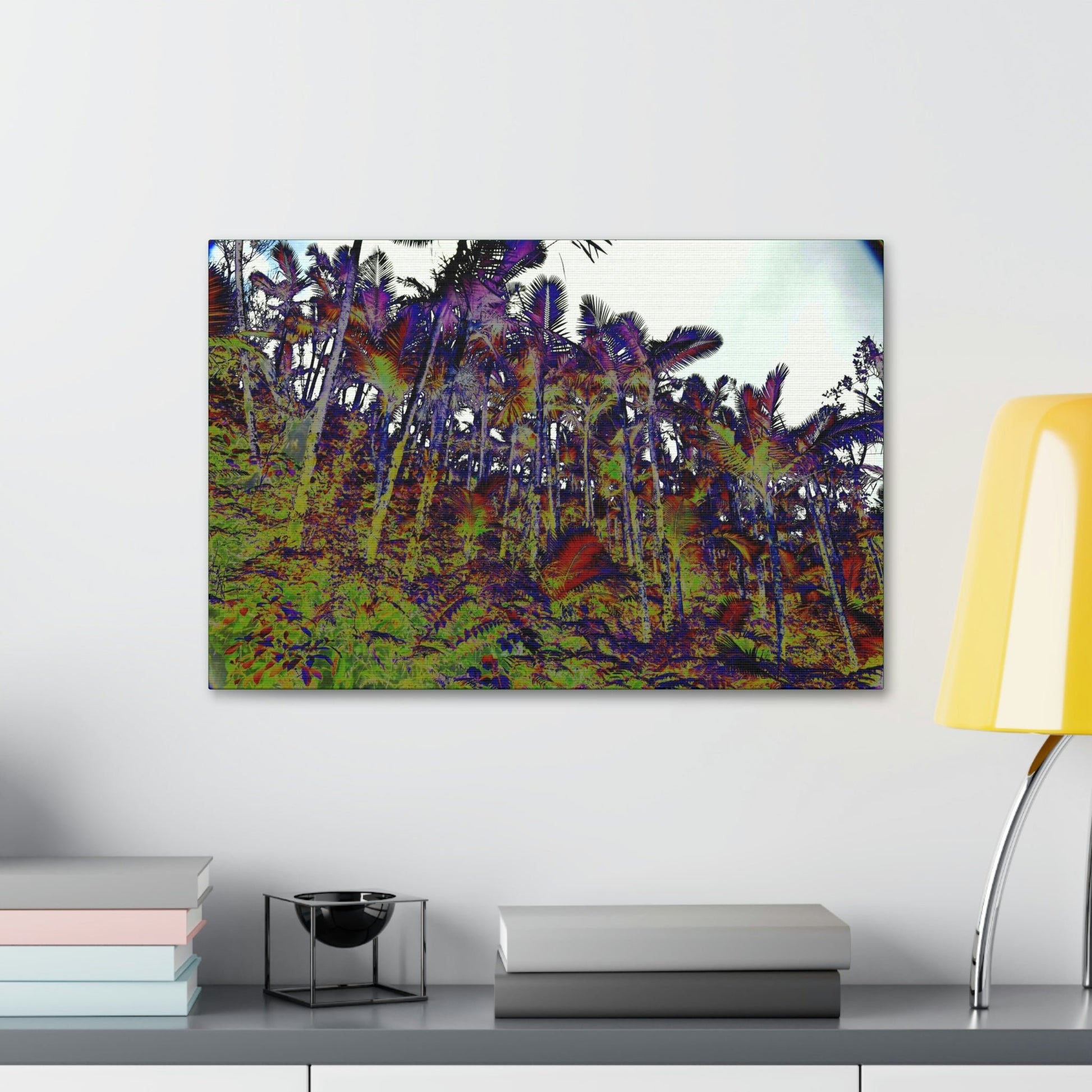Canvas Stretched - Forest@Home - El Yunque - Recovering from Hurricane Maria - Color modified view of the Sierra Palm forest - Green Forest Home
