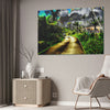 Canvas Stretched - Forest@Home - El Yunque - Recovering from Hurricane Maria - Color modified view road reveals amazing details - Green Forest Home