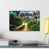 Canvas Stretched - Forest@Home - El Yunque - Recovering from Hurricane Maria - Color modified view road reveals amazing details - Green Forest Home