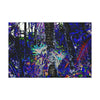 Canvas Stretched - Forest@Home - El Yunque - Recovering from Hurricane Maria - Color modified view turns Bromeliads blue in a dark forest - Green Forest Home