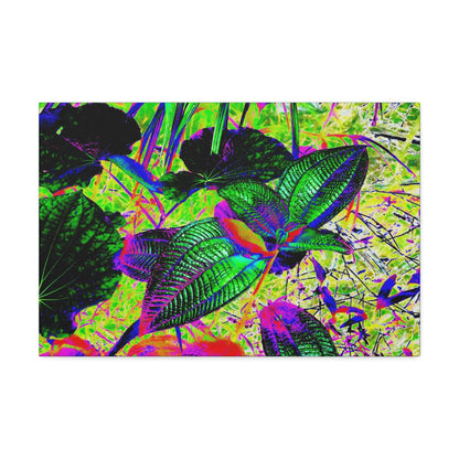 Canvas Stretched - Forest@Home - El Yunque - Recovering from Hurricane Maria - Common plants of EYNF color modified - Green Forest Home