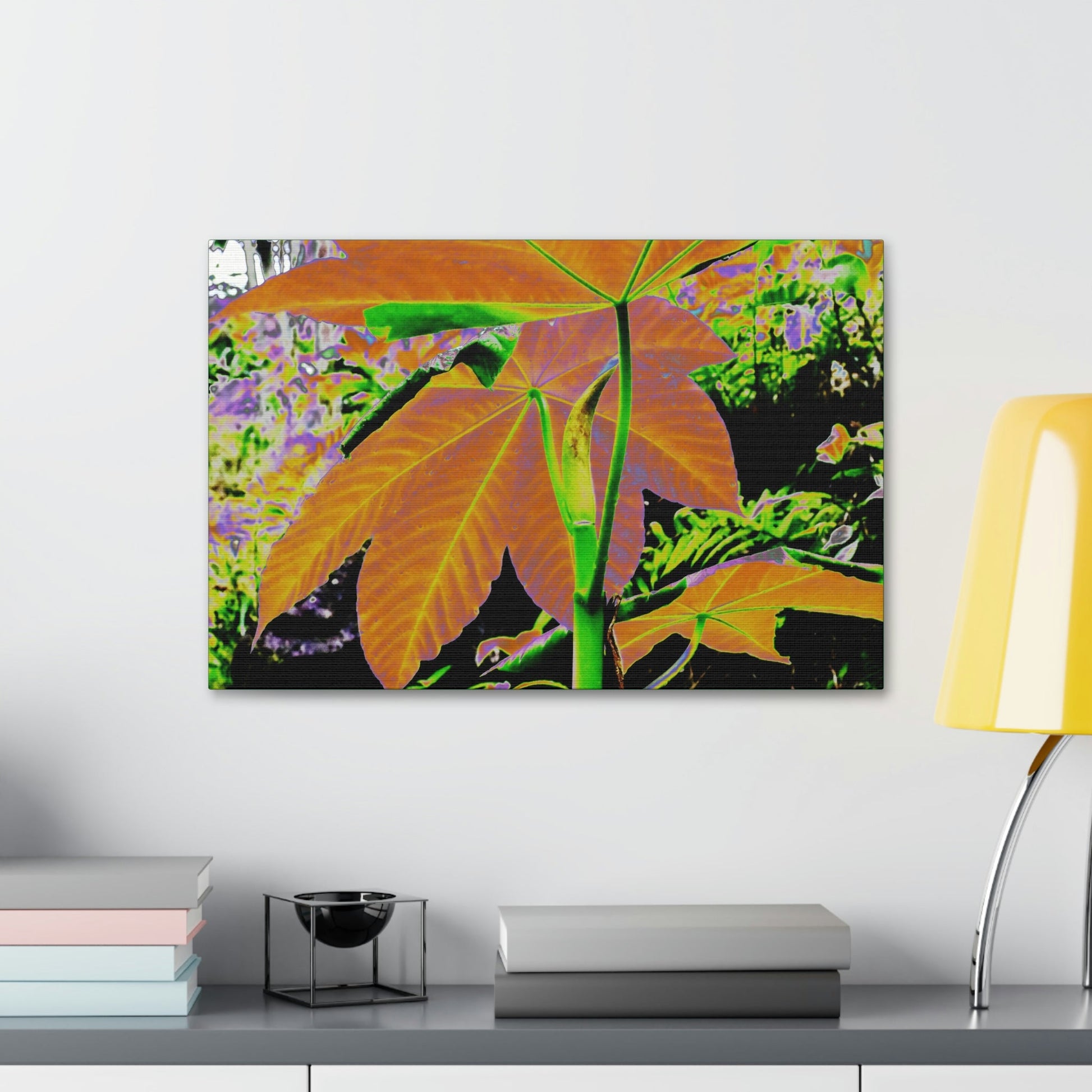 Canvas Stretched - Forest@Home - El Yunque - Recovering from Hurricane Maria - Common plants of EYNF Yagrumo sprouting tree color modified - Green Forest Home