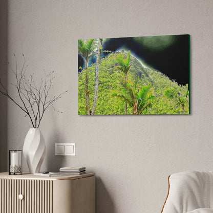 Canvas Stretched - Forest@Home - El Yunque - Recovering from Hurricane Maria - Dramatic view of Mt Britton color modified - Green Forest Home