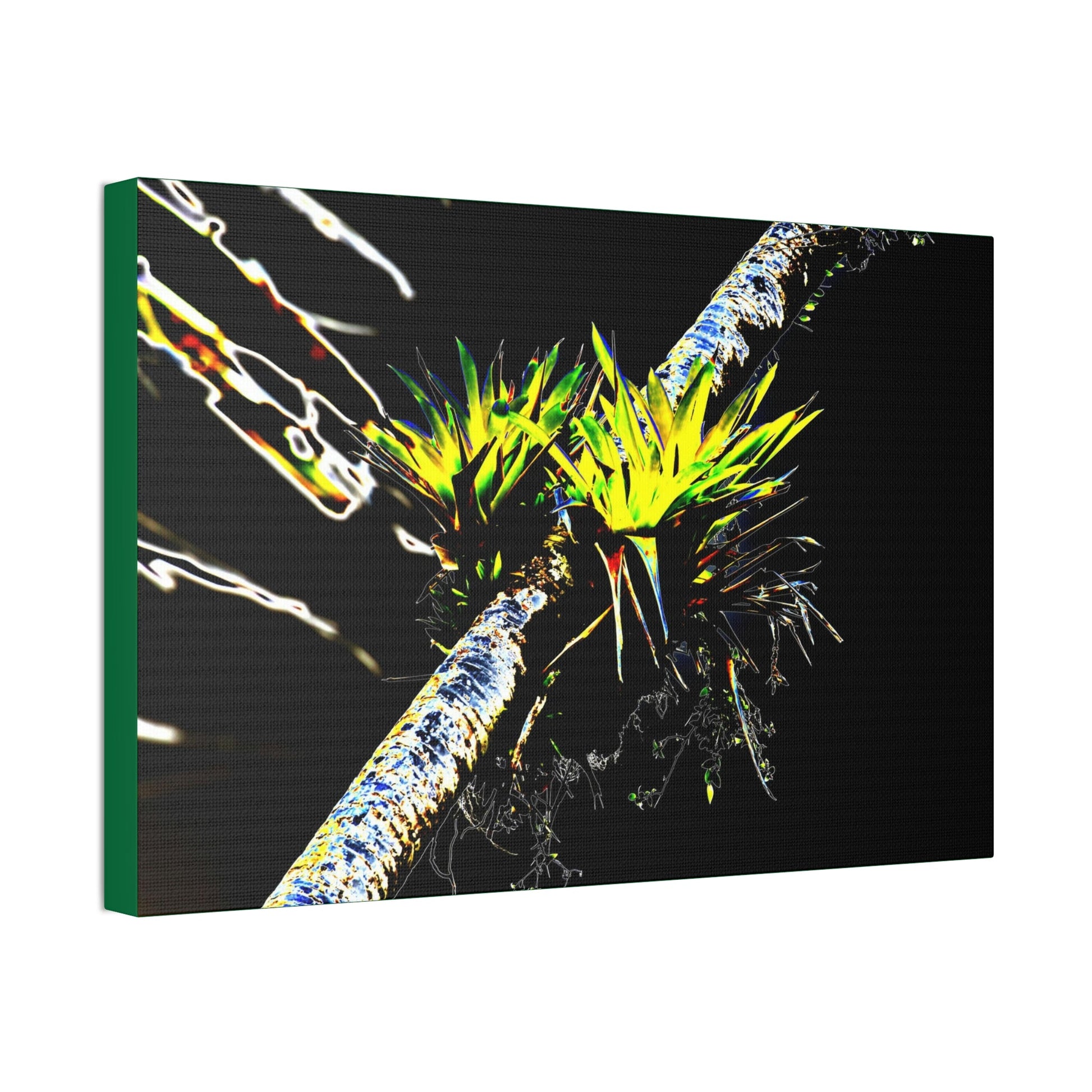 Canvas Stretched - Forest@Home - El Yunque - Recovering from Hurricane Maria - Dramatic work of art by Bromeilad in a Sierra Palm & sky - Green Forest Home
