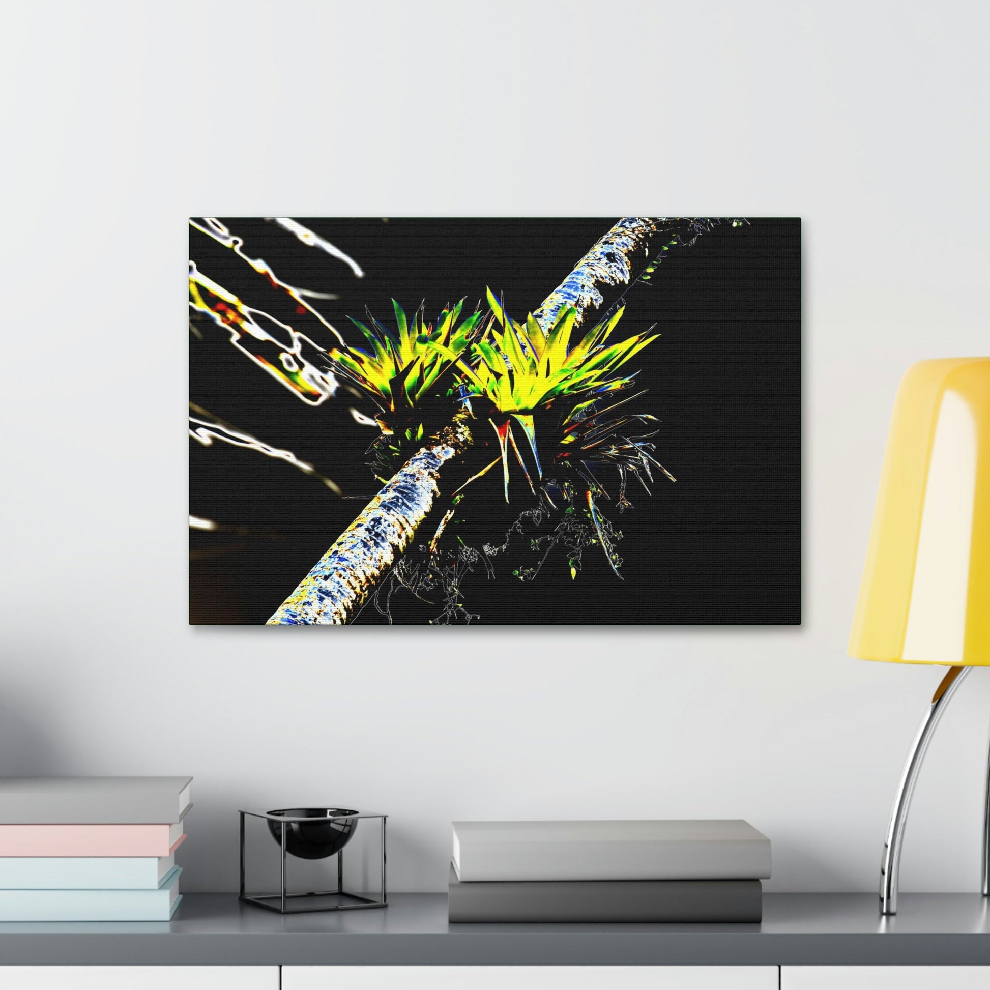 Canvas Stretched - Forest@Home - El Yunque - Recovering from Hurricane Maria - Dramatic work of art by Bromeilad in a Sierra Palm & sky - Green Forest Home