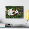 Canvas Stretched - Forest@Home - El Yunque - Recovering from Hurricane Maria - Fallen pair of Yagrumo leafs - Tradewinds - Green Forest Home