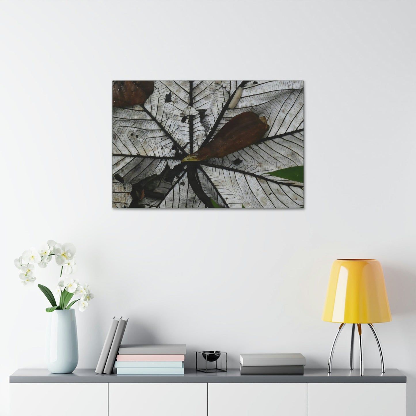 Canvas Stretched - Forest@Home - El Yunque - Recovering from Hurricane Maria - Fallen Yagrumo leaf in and leaf cover - Tradwinds - Green Forest Home
