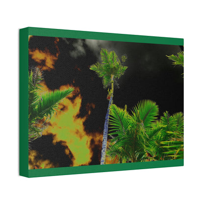 Canvas Stretched - Forest@Home - El Yunque - Recovering from Hurricane Maria - Impacting sky view of Sierra Palms & clouds - color mod - Green Forest Home