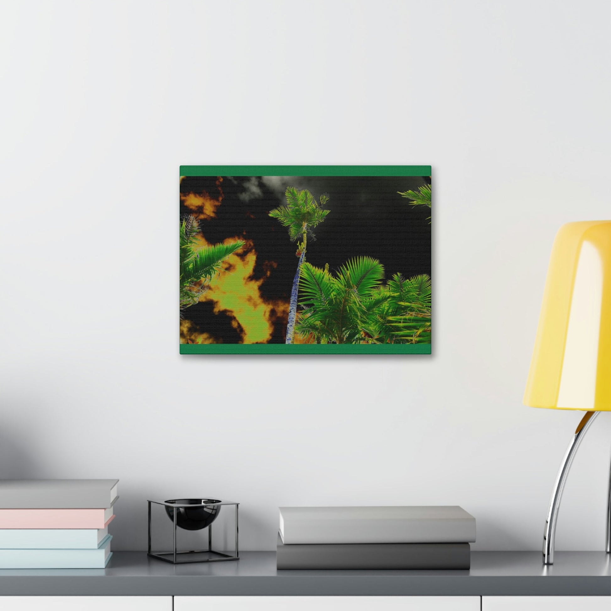 Canvas Stretched - Forest@Home - El Yunque - Recovering from Hurricane Maria - Impacting sky view of Sierra Palms & clouds - color mod - Green Forest Home