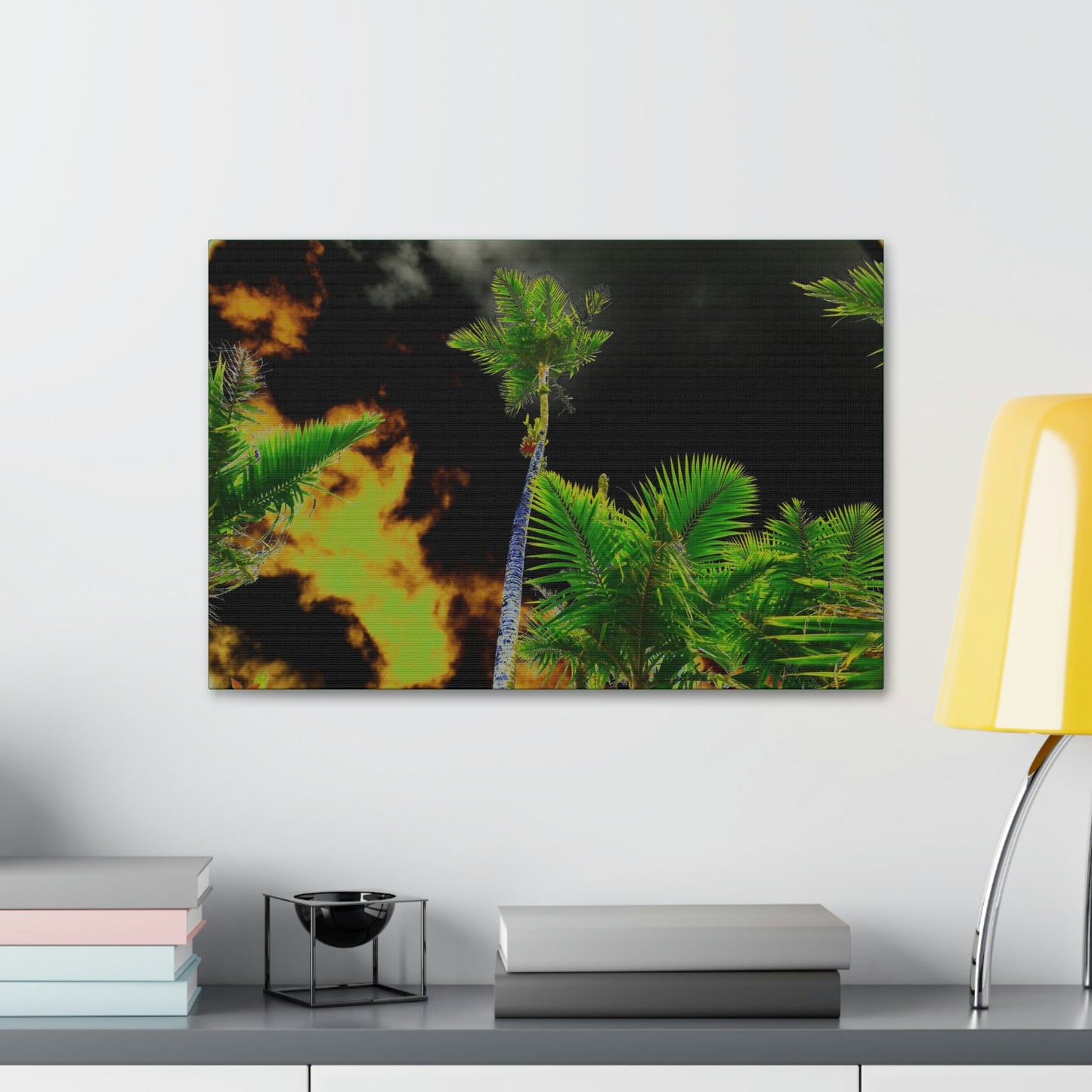 Canvas Stretched - Forest@Home - El Yunque - Recovering from Hurricane Maria - Impacting sky view of Sierra Palms & clouds - color mod - Green Forest Home