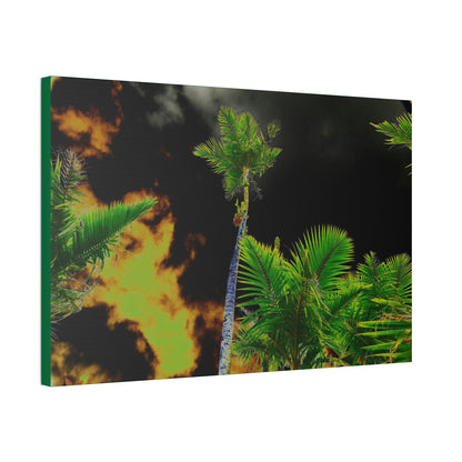 Canvas Stretched - Forest@Home - El Yunque - Recovering from Hurricane Maria - Impacting sky view of Sierra Palms & clouds - color mod - Green Forest Home