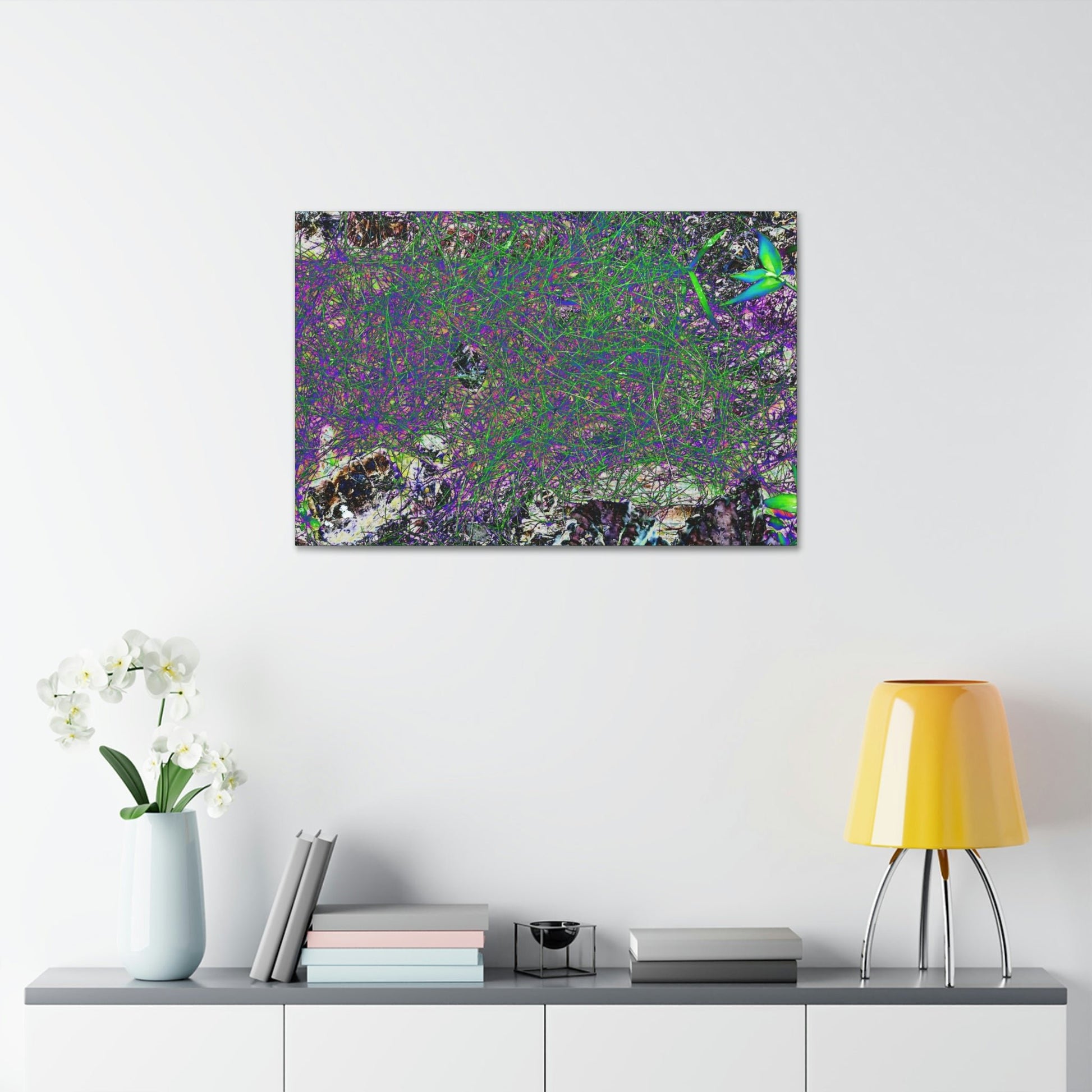 Canvas Stretched - Forest@Home - El Yunque - Recovering from Hurricane Maria - Rare thread-like plant grows on very humid parts - Tradewinds - Green Forest Home