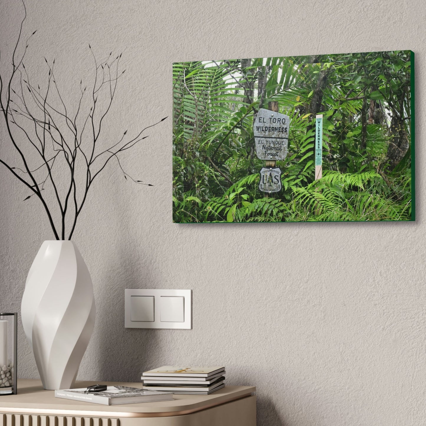 Canvas Stretched - Forest@Home - El Yunque - Recovering from Hurricane Maria - Tradewinds trail mark the official start of El Toro wilderness - Green Forest Home