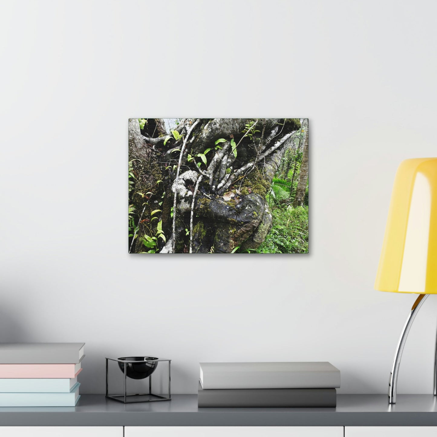 Canvas Stretched - Forest@Home - El Yunque - Recovering from Hurricane Maria - Tradewinds trail shows trees a bundle of close-knit branches - Green Forest Home