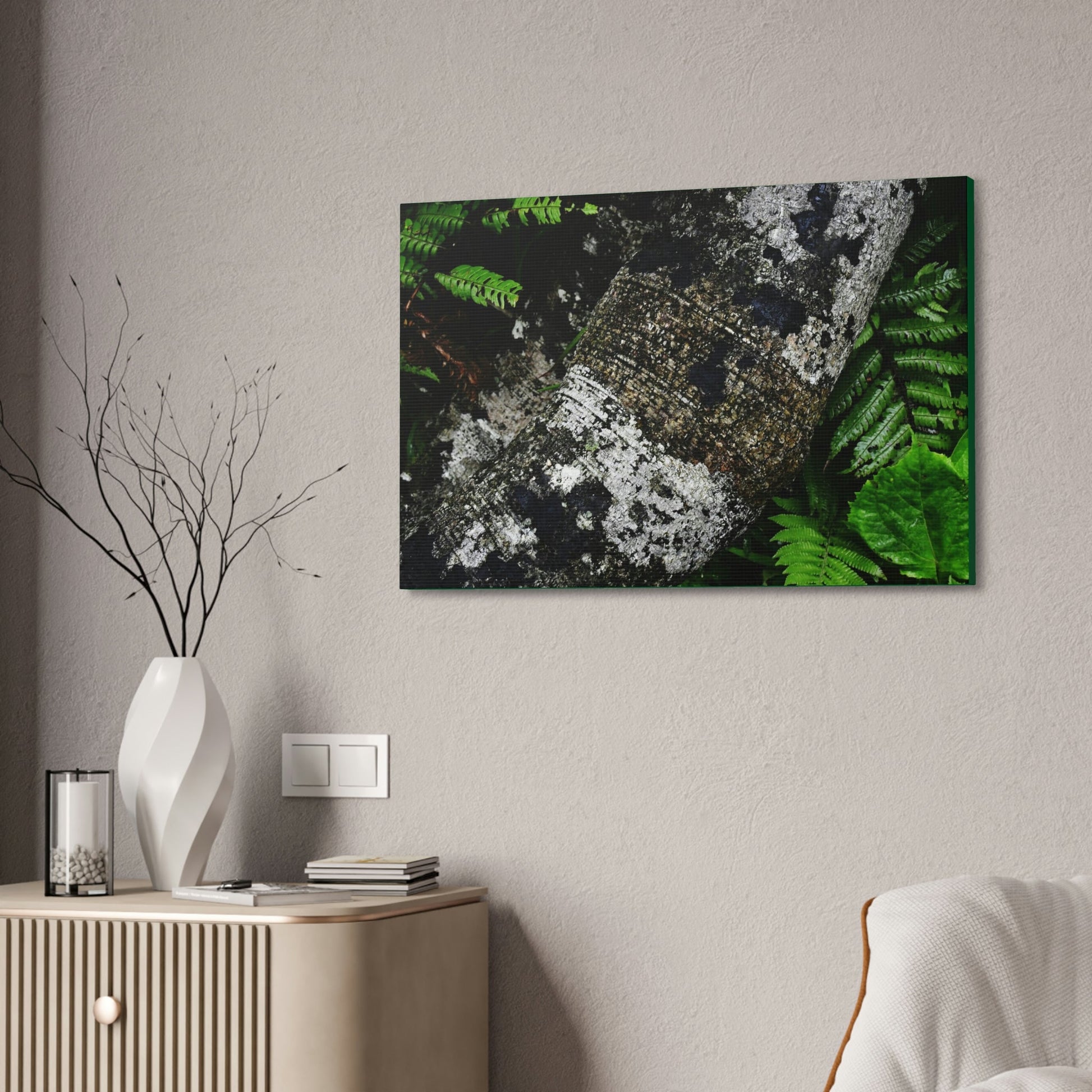 Canvas Stretched - Forest@Home - El Yunque - Recovering from Hurricane Maria - Tradewinds trail trees trunk bend to stay low during storms - Green Forest Home
