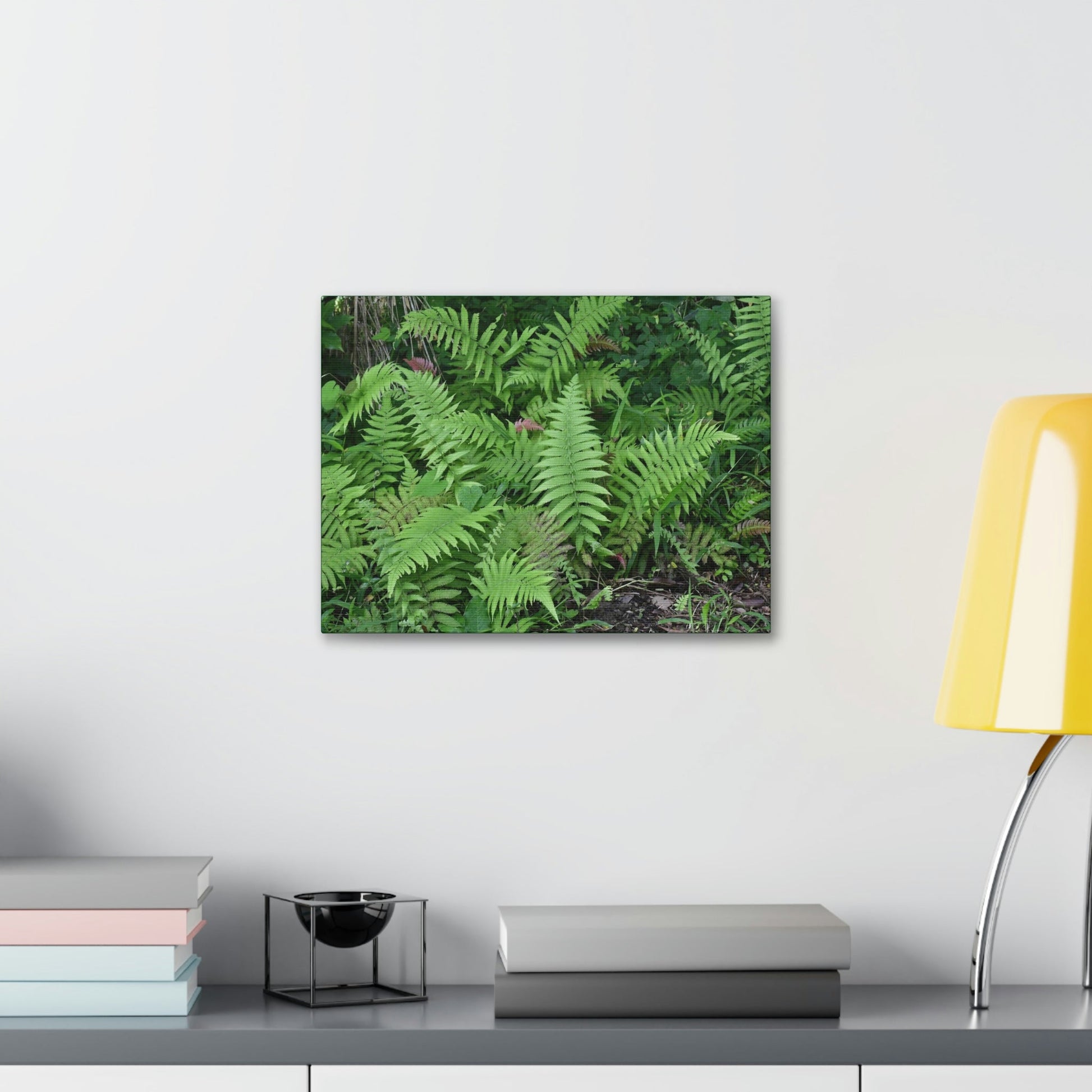 Canvas Stretched - Forest@Home - El Yunque - The happiness of being a simple Fern - one of 150 species of ferns here - Green Forest Home