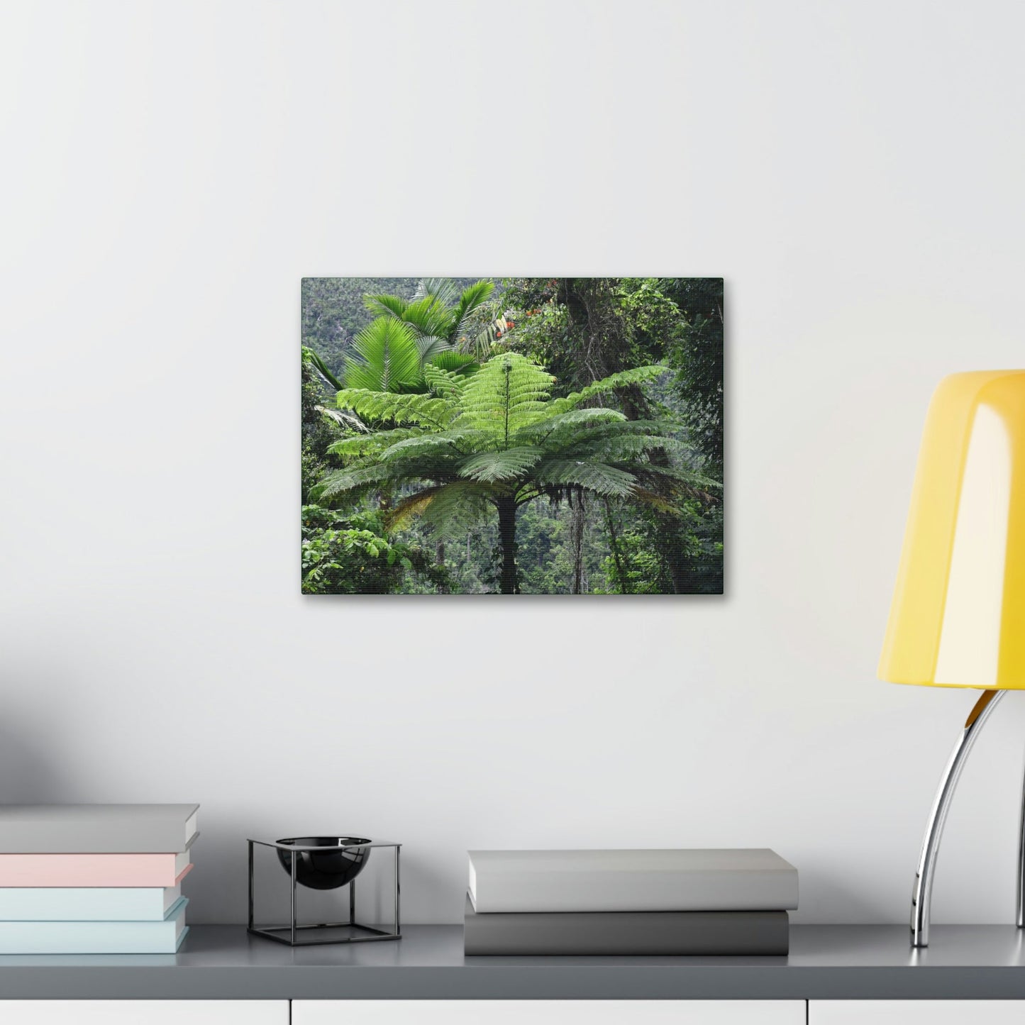 Canvas Stretched - Forest@Home - El Yunque - The most ancient tree is the Fern Palm tree - like the one here millions of years old - Green Forest Home