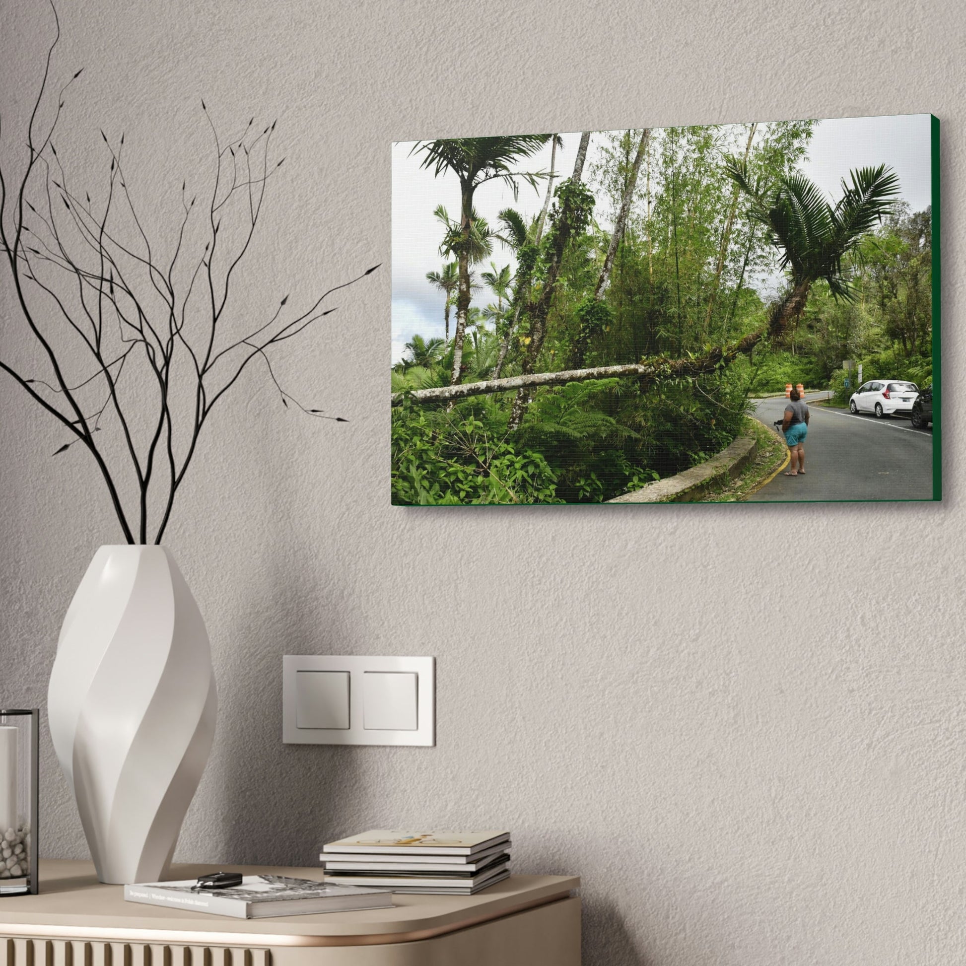 Canvas Stretched - Forest@Home - El Yunque - The Mt Britton Trail parking lot - just before the gate & Tradewinds trail entrance - Green Forest Home