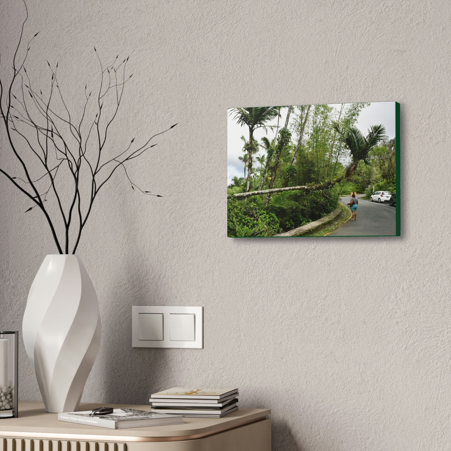 Canvas Stretched - Forest@Home - El Yunque - The Mt Britton Trail parking lot - just before the gate & Tradewinds trail entrance - Green Forest Home